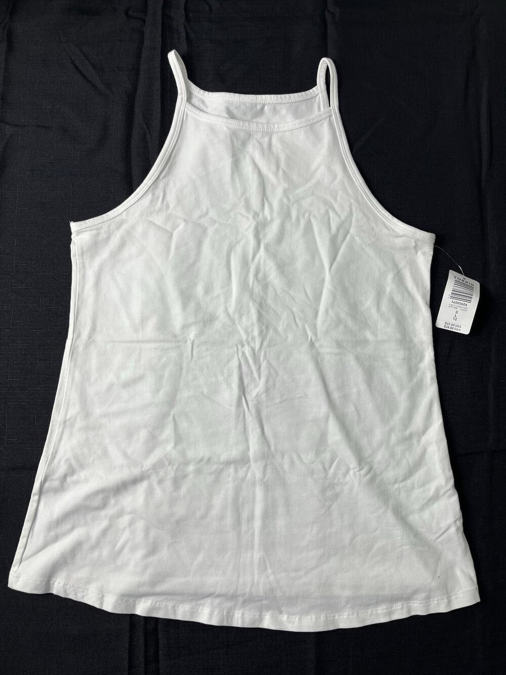 Torrid White High Neck Spaghetti Strap Stretch Knit Tank Plus Size 0